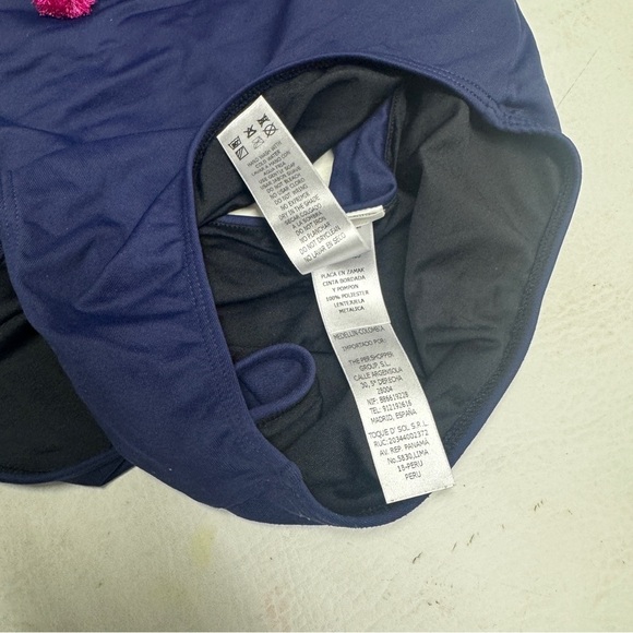 ONDA DE MAR Women’s size M Navy Swimsuit with Colorful Tassels - Picture 10 of 12